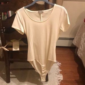 White ribbed t-shirt onesie